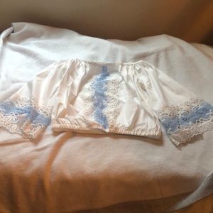 White and blue spring blouse